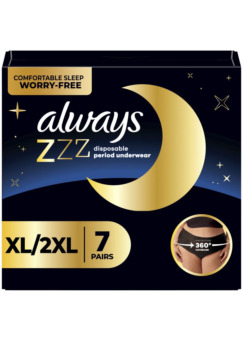 Always ZZZ Overnight Disposable Period Underwear - XL XXL; image 1 of 5