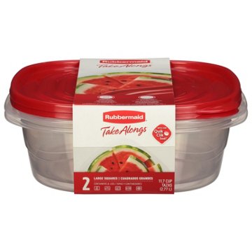 Rubbermaid Take Alongs 11.7 Cup Large Square Containers & Lids, 2 ct