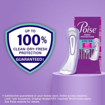 Poise Ultra Thin Incontinence Pads, 7 Drop Ultra Absorbency, Long Length