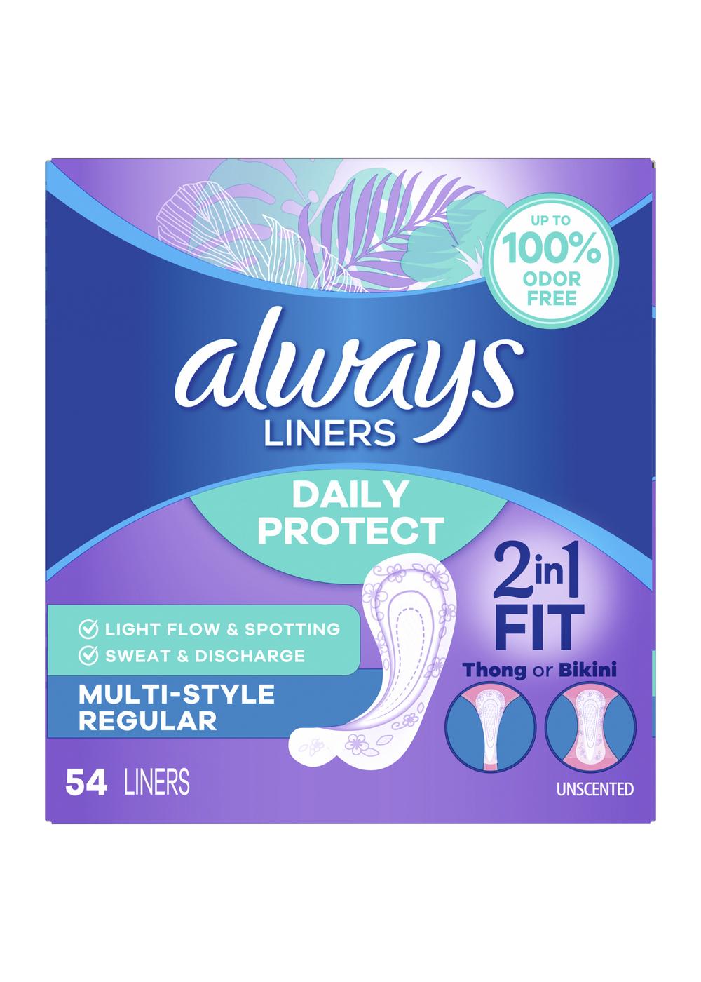 Always Daily Protect Liners - Multi-Style Regular Fit; image 1 of 2