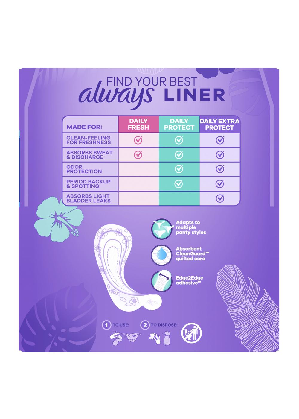 Always Daily Protect Liners - Multi-Style Regular Fit; image 2 of 2