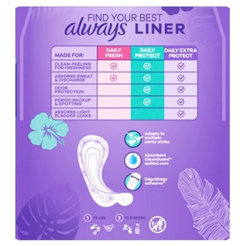 Always Multi-Style Liners, Regular Length, Unscented, 54 Count