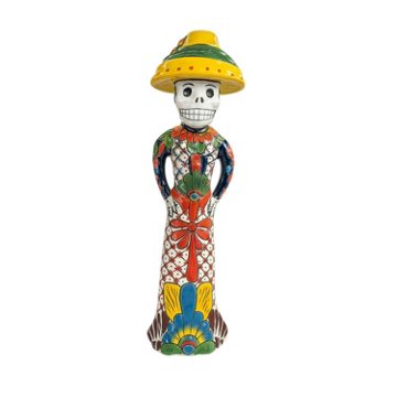 Blue Orange Pottery Talavera Catrin - Tall