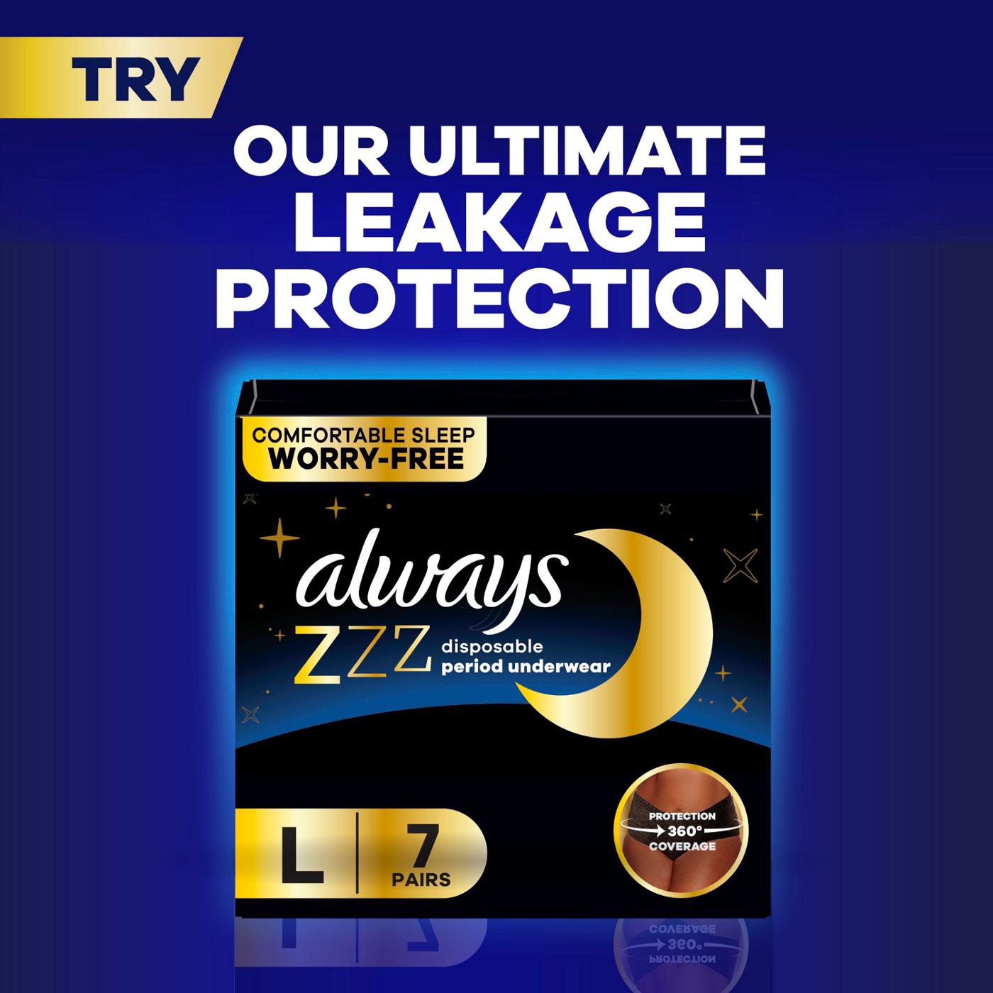 Always Maxi Overnight Pads with Wings for Women, Size 6, Ultimate Heavy Overnight Absorbency, Unscented, 10 Count; image 4 of 8