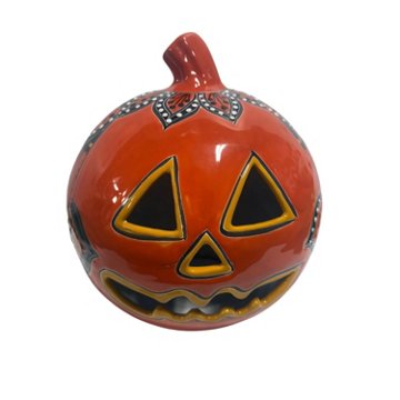 Blue Orange Pottery Talavera Traditional Pumpkin, Large