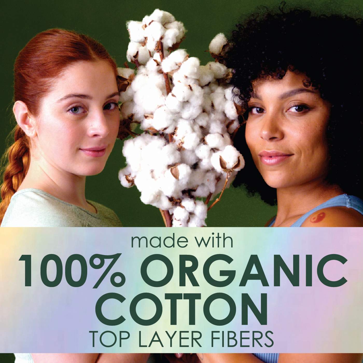 L. Ultra Thin Pads for Women, Organic Cotton Top Layer, Super Absorbency, Menstrual Pads with Wings, 24 CT; image 2 of 10