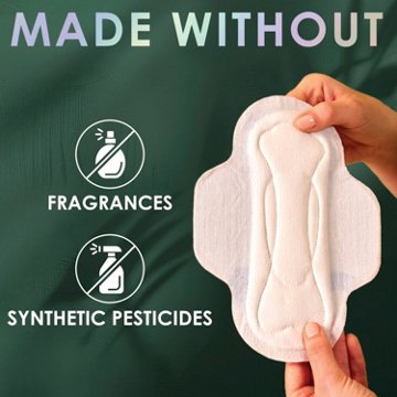 L. Ultra Thin Pads for Women, Organic Cotton Top Layer, Super Absorbency, Menstrual Pads with Wings
