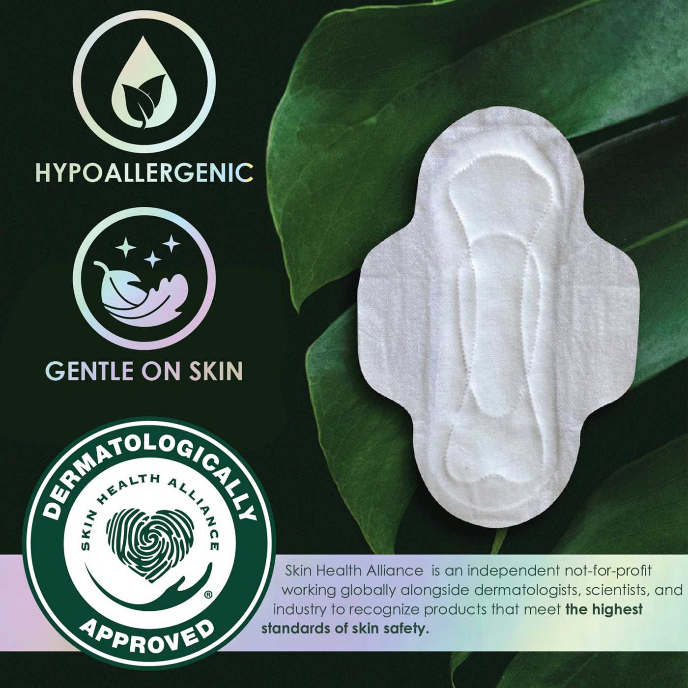 L. Ultra Thin Pads for Women, Organic Cotton Top Layer, Super Absorbency, Menstrual Pads with Wings, 24 CT; image 5 of 10