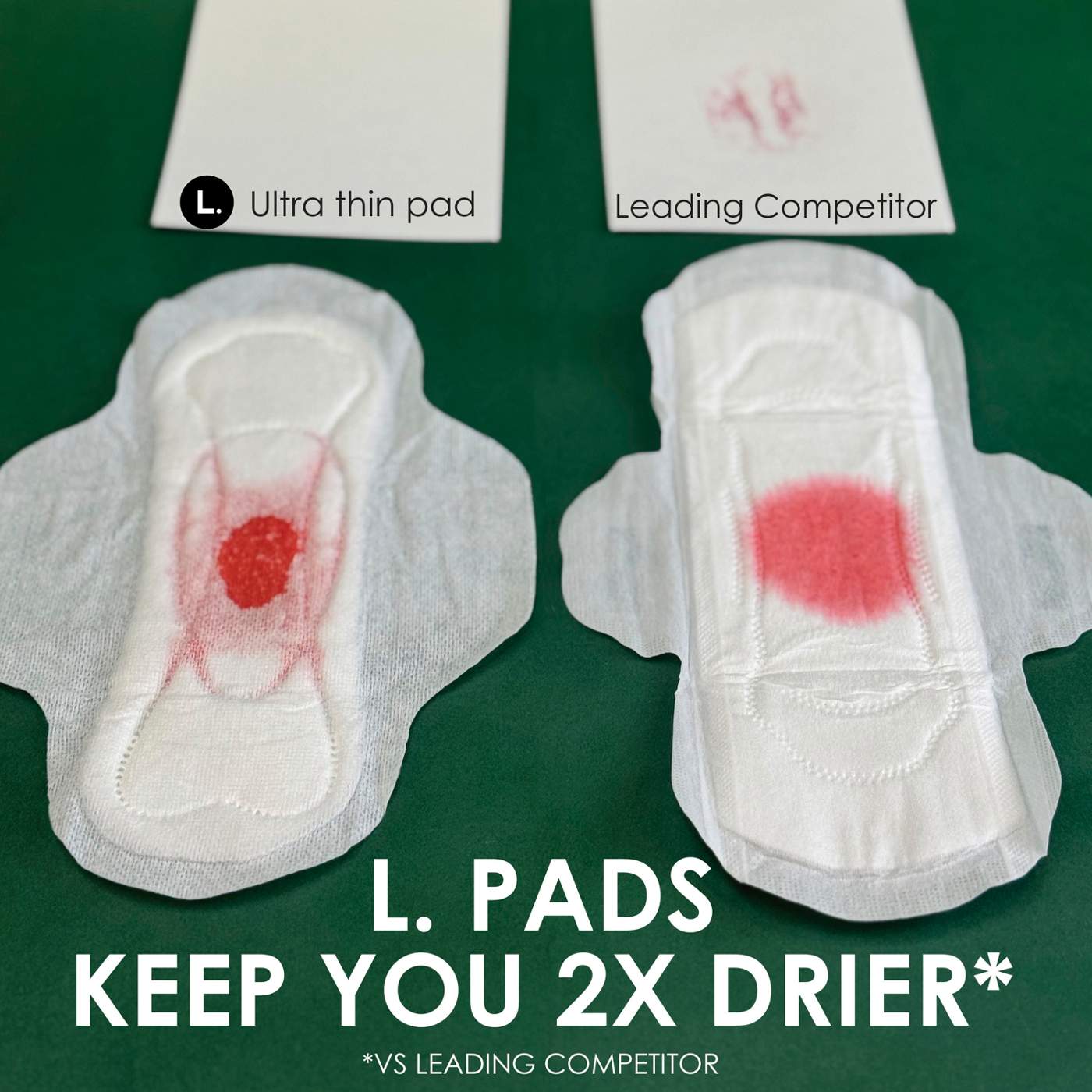 L. Ultra Thin Pads for Women, Organic Cotton Top Layer, Super Absorbency, Menstrual Pads with Wings, 24 CT; image 7 of 10