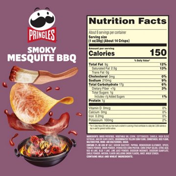 Pringles Smoky Mesquite BBQ Potato Crisps Chips