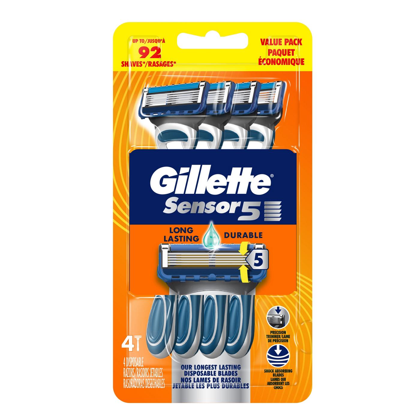 Gillette Sensor5 Men's Disposable Razors; image 6 of 8