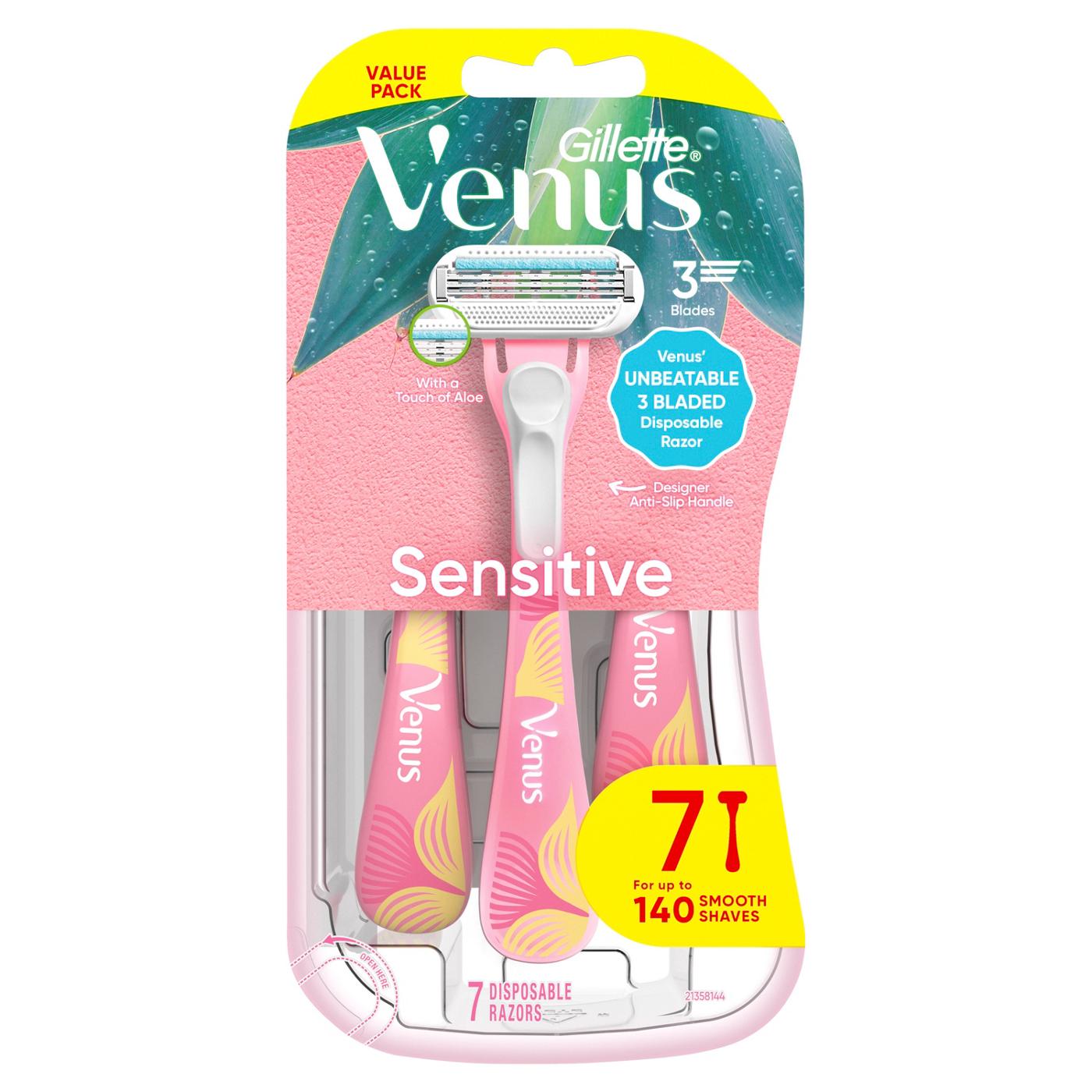 Gillette Venus Women's Sensitive 3 Blade Disposable Razors; image 4 of 7