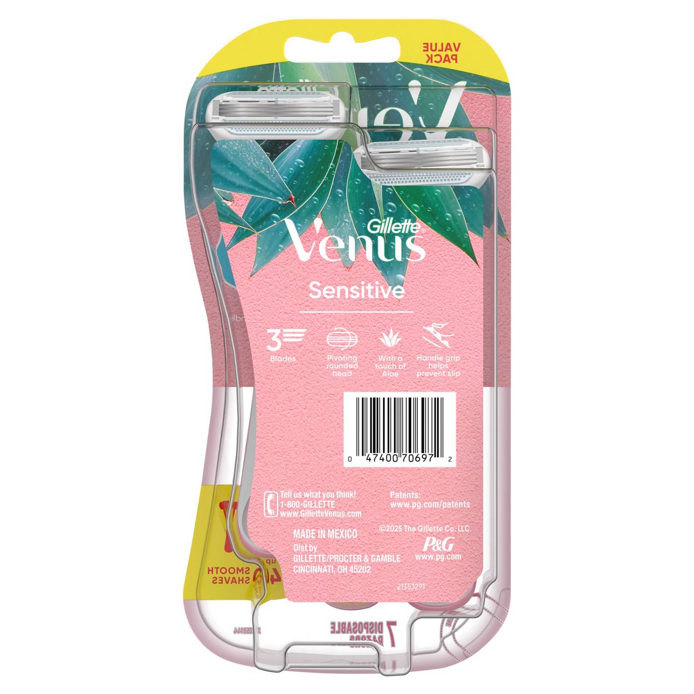 Gillette Venus Women's Sensitive 3 Blade Disposable Razors; image 5 of 7
