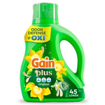 Gain Plus Liquid Laundry Detergent with Oxi, 45 Loads - Original Scent