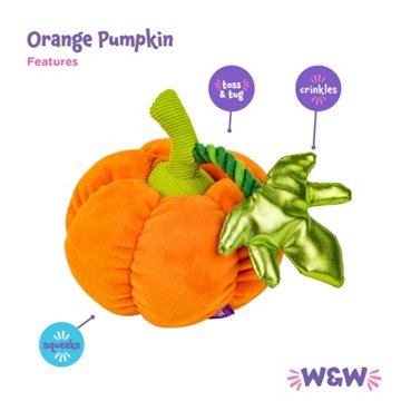 Woof & Whiskers Orange Pumpkin Dog Toy
