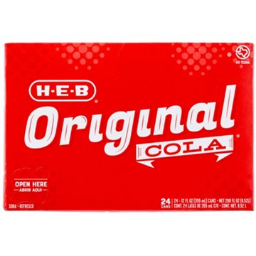 H-E-B Original Cola Soda 24 pk Cans, 12 oz