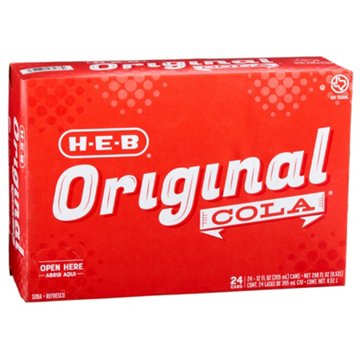 H-E-B Original Cola Soda 24 pk Cans, 12 oz