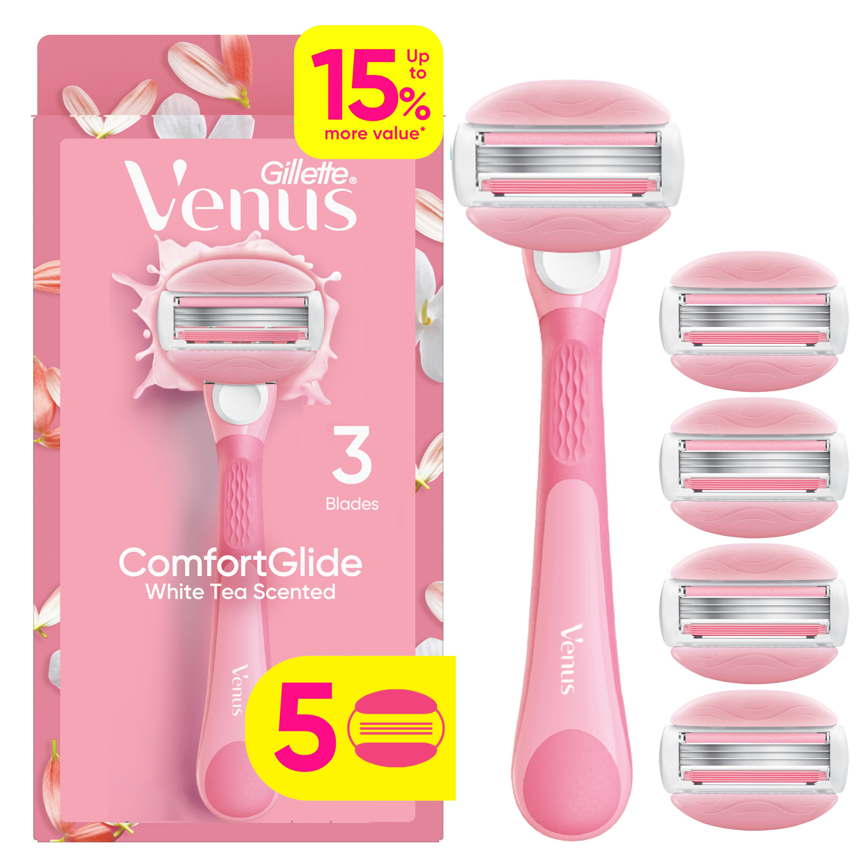 Venus Comfortglide Women's Razor White Tea Scented with Reusable Razor ...