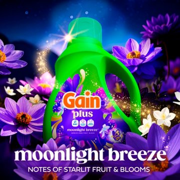 Gain Plus Liquid Laundry Detergent with Oxi, 45 Loads - Moonlight Breeze Scent