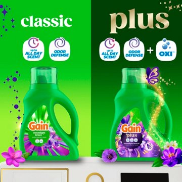 Gain Plus Liquid Laundry Detergent with Oxi, 45 Loads - Moonlight Breeze Scent