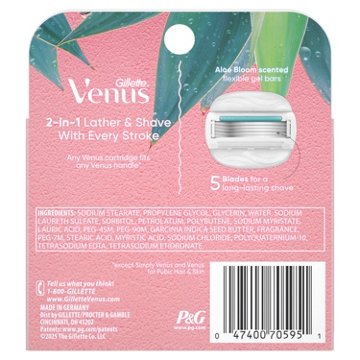 Venus SensitiveGlide Women's Refill Razor Cartridges for Sensitive Skin, Aloe Bloom Scent