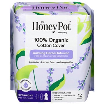 The Honey Pot Calming Herbal Infusion Overnight Pads with Wings
