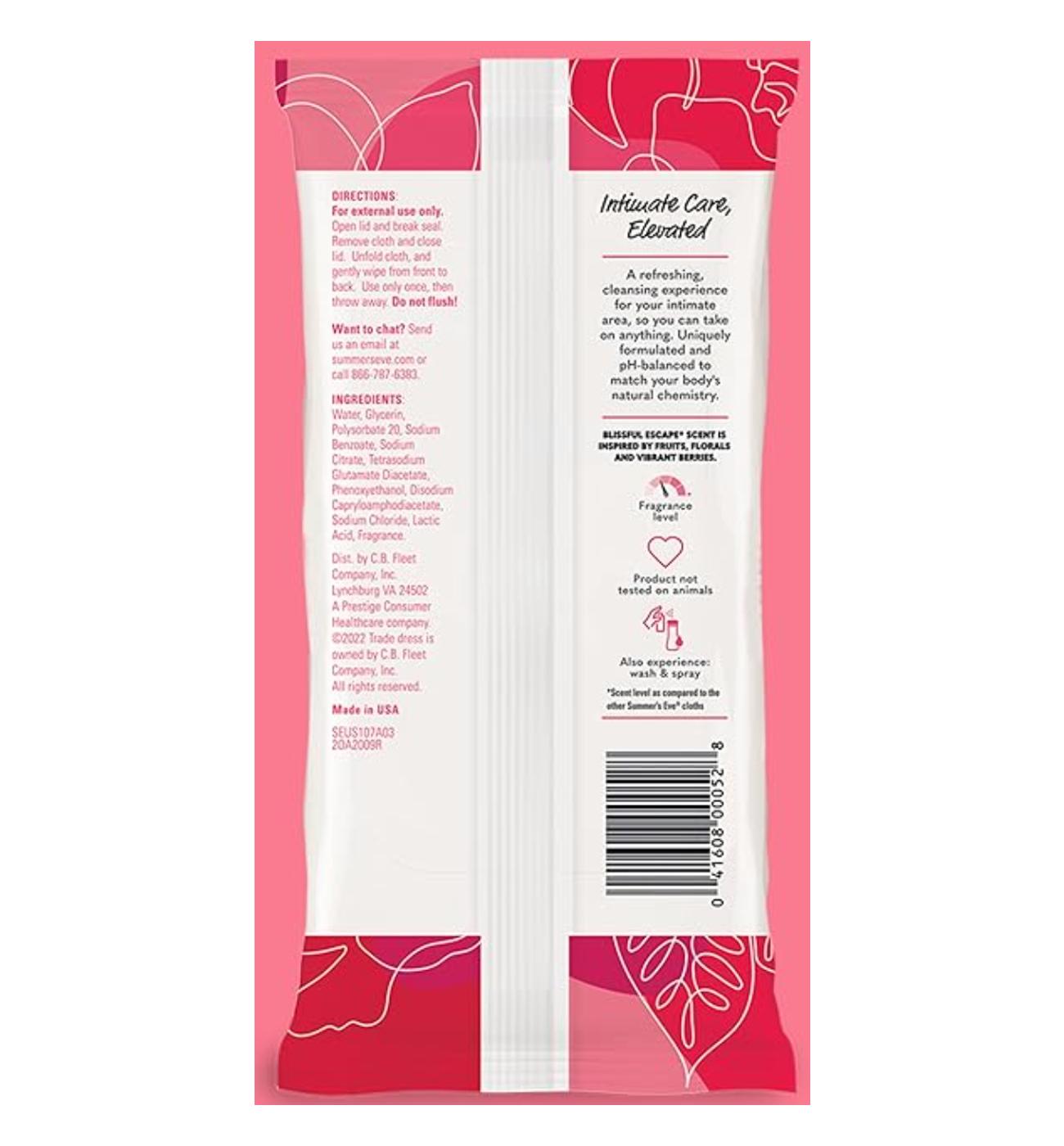 Summer's Eve Cleansing Cloths - Blissful Escape; image 2 of 2