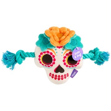 Woof & Whiskers Sugar Skull Toss & Tug Dog Toy