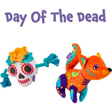 Woof & Whiskers Sugar Skull Toss & Tug Dog Toy