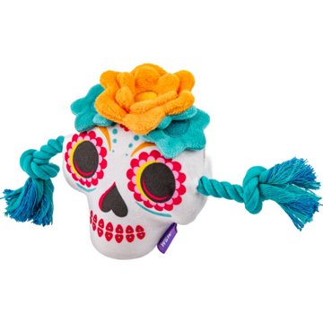 Woof & Whiskers Sugar Skull Toss & Tug Dog Toy