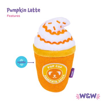 Woof & Whiskers Pumpkin Latte Dog Toy