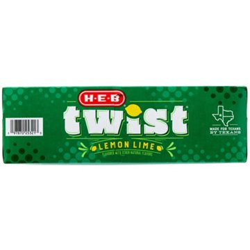 H-E-B Twist Lemon Lime Soda 24 pk Cans, 12 oz