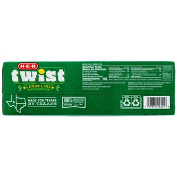 H-E-B Twist Lemon Lime Soda 24 pk Cans, 12 oz