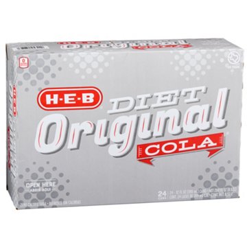 H-E-B Diet Original Cola 24 pk Cans, 12 oz