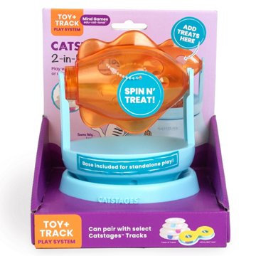 Outward Hound Catstages 2-in-1 Spinning Fish Treat Dispenser Cat Toy