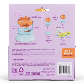 Outward Hound Catstages 2-in-1 Spinning Fish Treat Dispenser Cat Toy