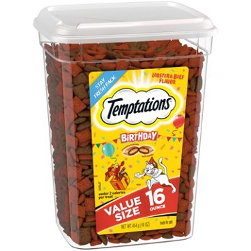 Temptations Crunchy and Soft Cat Treats - Birthday Lobster & Beef Value Size