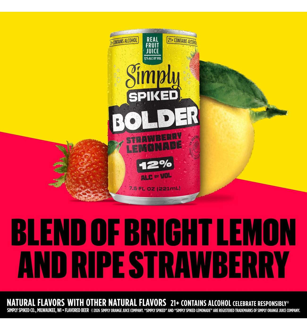 Simply Spiked Bolder 12 pk Cans - Strawberry Lemonade - Shop Malt ...