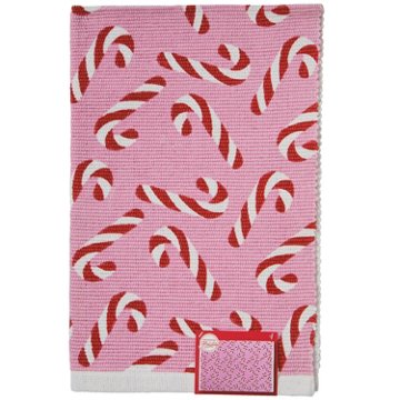 Destination Holiday Candy Canes Pink Scatter Rug, 24" x 36"