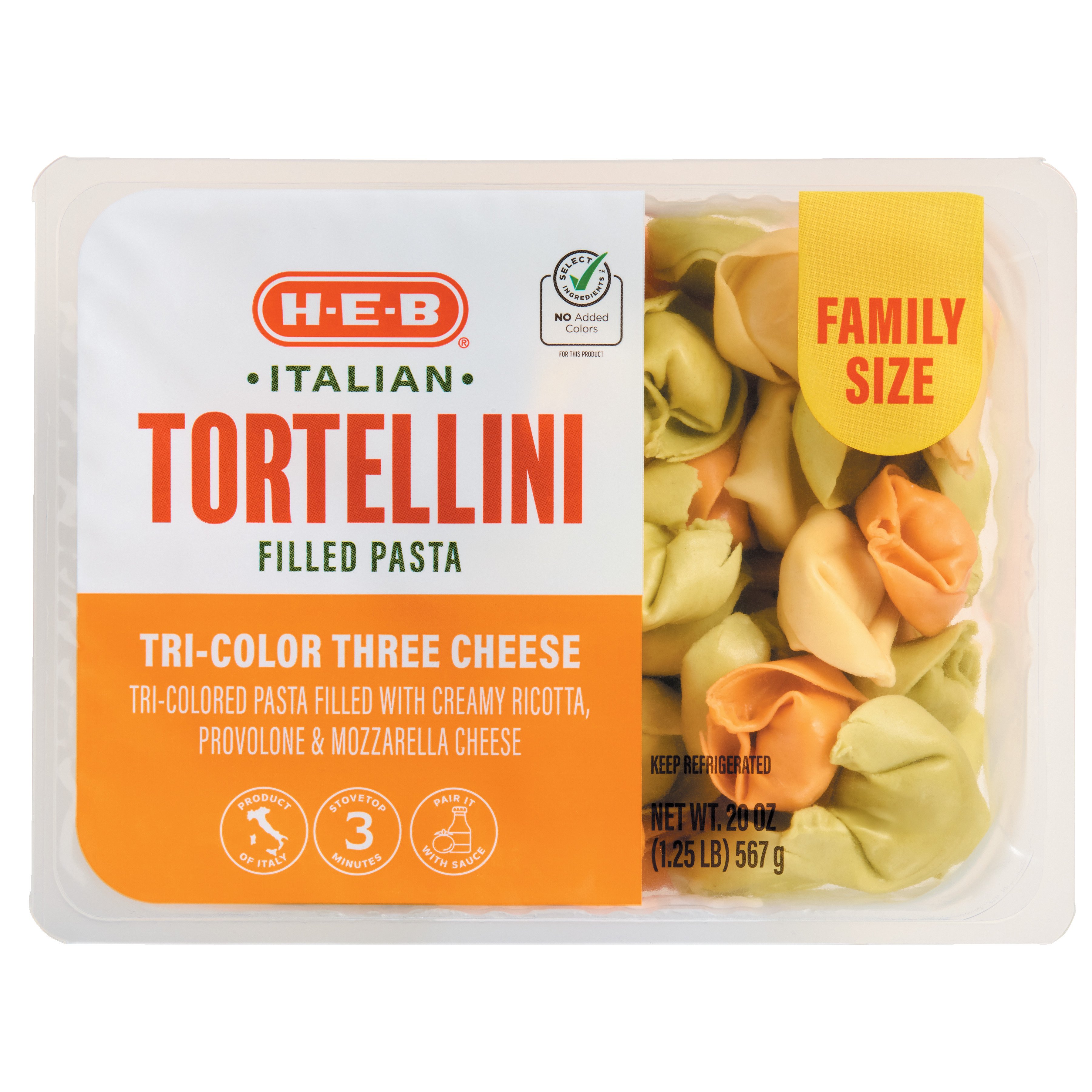 Tri Color Three Cheese Tortellini