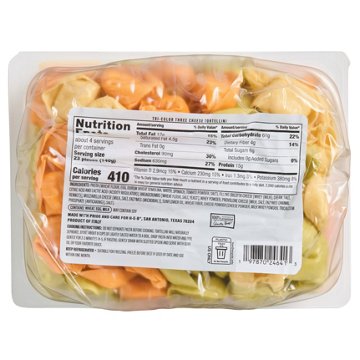 H-E-B Italian Tortellini Filled Pasta Family Size - Tri-Color Three Cheese