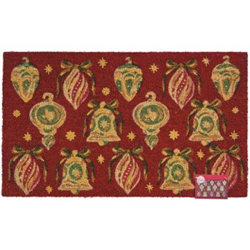 Destination Holiday Christmas Ornaments Coir Doormat, 18" x 30"