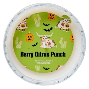 Destination Holiday Halloween Bats Marble Glass Candle - Berry Citrus Punch Scent