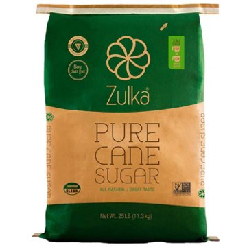 Zulka Pure Cane Sugar, 25 lbs