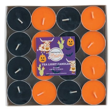 Destination Holiday Orange & Black Halloween Tea Light Candles