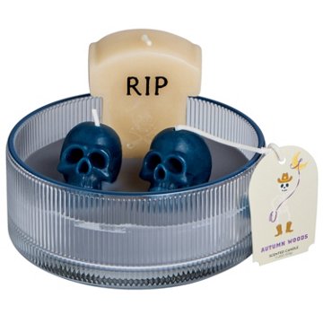 Destination Holiday 3D Graveyard 3 Wick Halloween Candle - Autumn Woods Scent