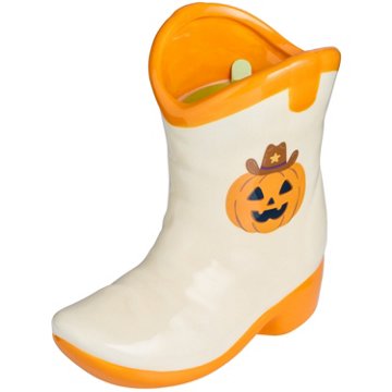 Destination Holiday Pumpkin Cowboy Boot Halloween Candle - Mahogany & Copal Incense Scent