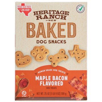 Heritage Ranch by H-E-B Texas Sized Baked Dog Snacks - Maple Bacon, 25 oz