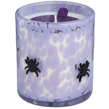 Destination Holiday Halloween Spiders Marble Glass Candle - Morning Mist & Magic Scent