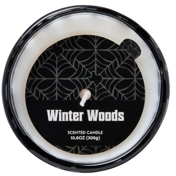 Destination Holiday Halloween Ghosts Marble Glass Candle - Winter Woods Scent